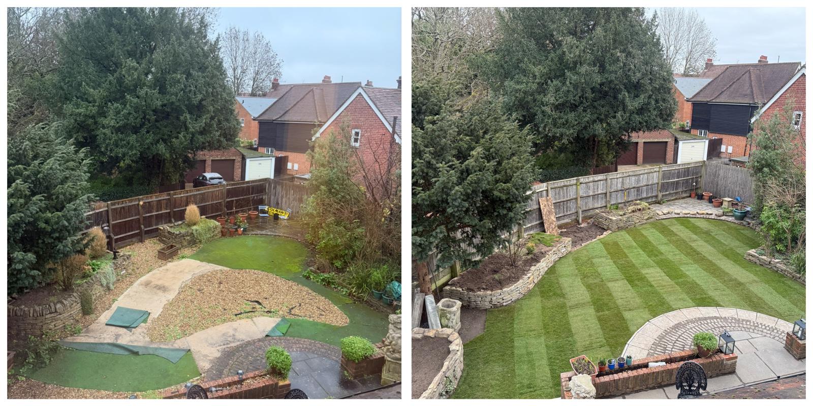 Landscaping before and after