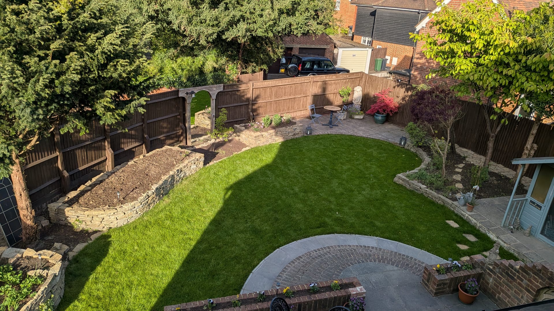 Completed landscaped garden